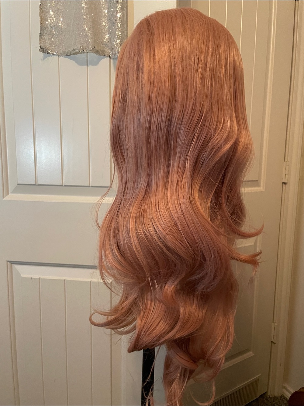 Luxe Rose Pink Gold Blonde Lace Front Wig with Matching Cap - Picture 7 of 15
